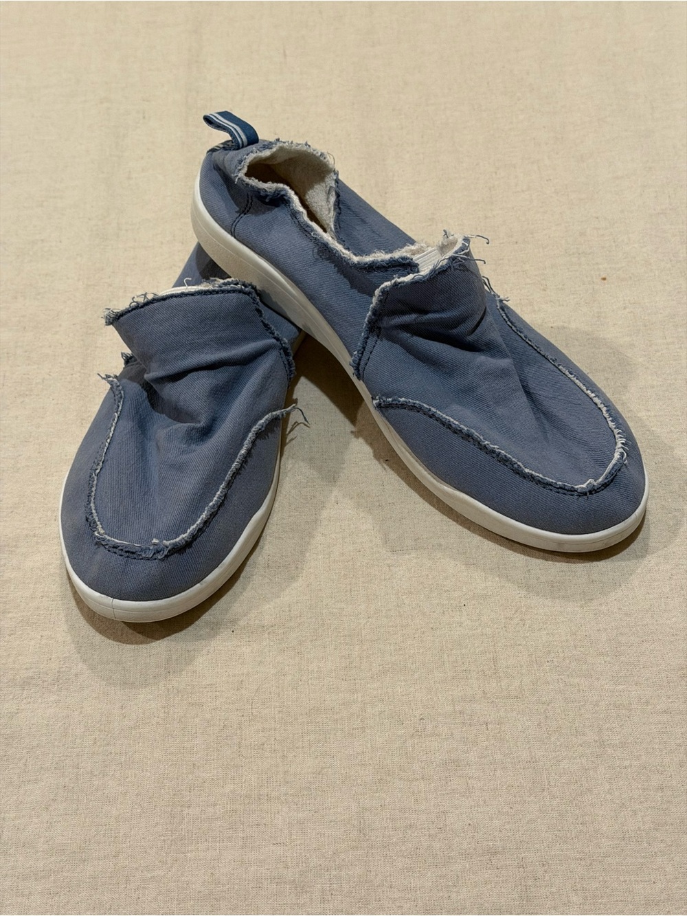 Vionic Shoes Women 8.5 Blue Canvas Beach Malibu Slip On Walking Sneakers Comfort